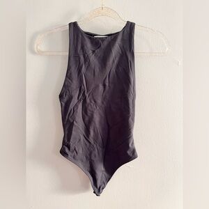 BABATON Dark Grey Body Contour Halter Neck Bodysuit